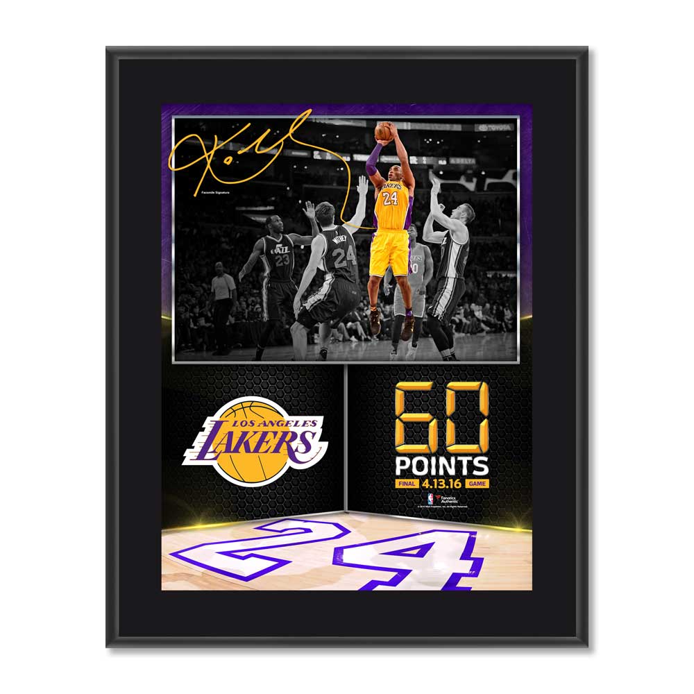 Kobe Bryant Los Angeles Lakers 60 Point Finale Plaque