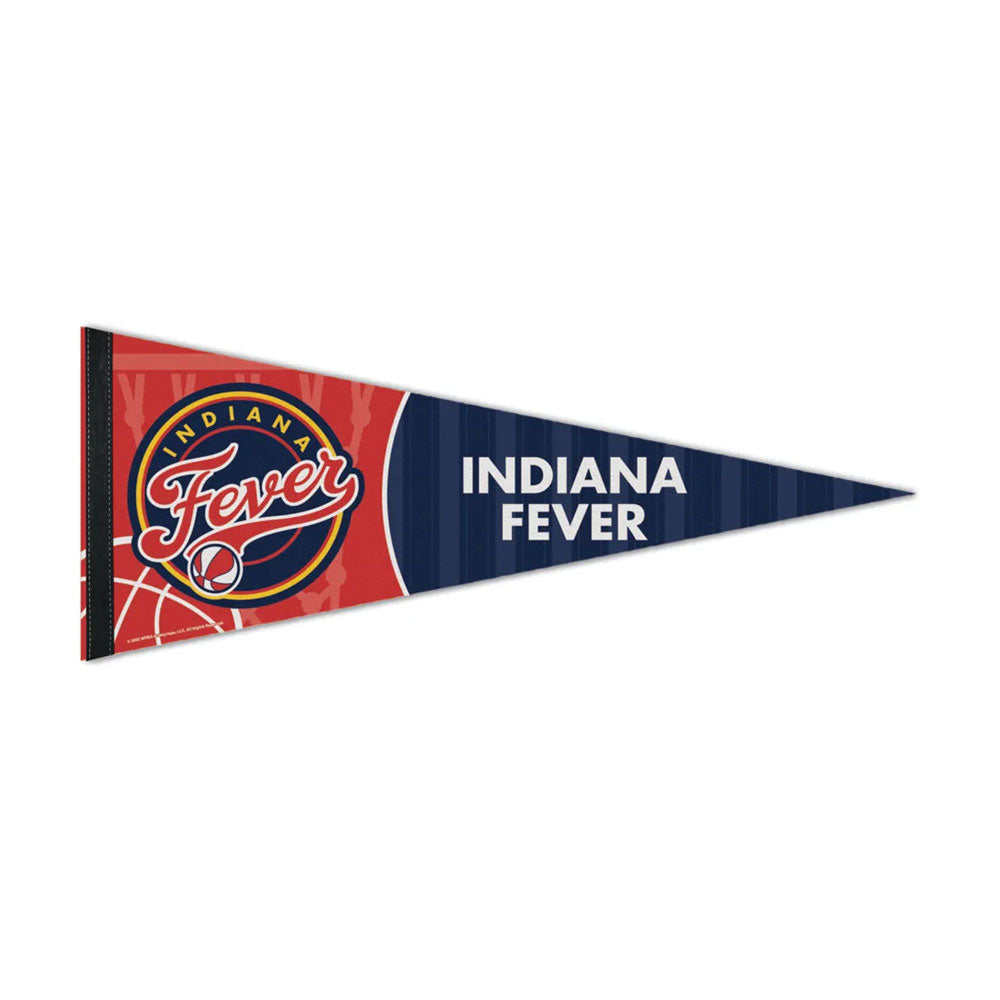 Celebrate women's basketball with the WNBA Premium Felt Pennant, a triangular display featuring the Indiana Fever logo on the left and "Indiana Fever" text on a blue background to honor this standout Women's National Basketball Association team.