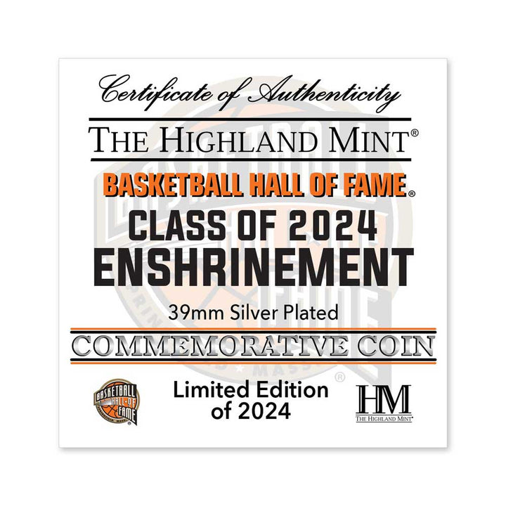Basketball Hall of Fame Enshrinement 2024 Coin