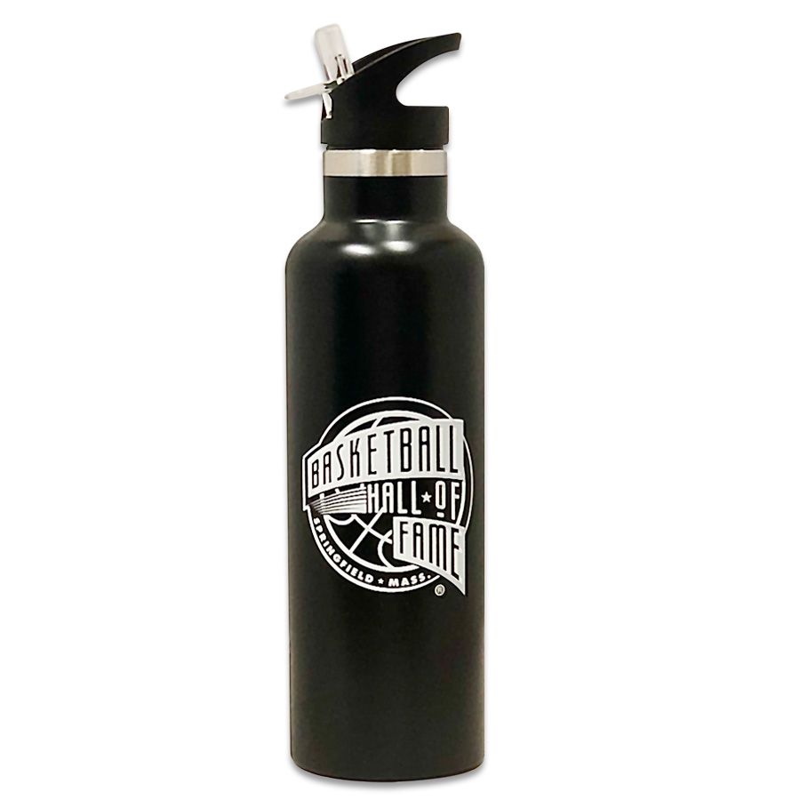 Basketball Hall of Fame Black & White Logo Water Bottle